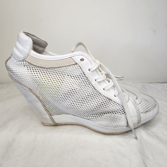 Adidas White Mesh Wedge Sneakers - Picture 6 of 13